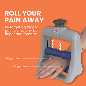Roleo Advanced Trigger Point Massager Tool - Lateral Forearm Massager Forearm Roller with Patented Texture - Tennis Elbow Relief Deep Myofascial Release Finger Massager